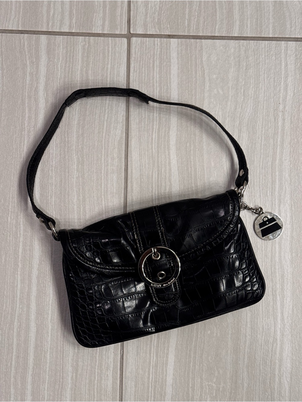 Kathy Van Zeeland Faux Animal Skin Shoulder Bag